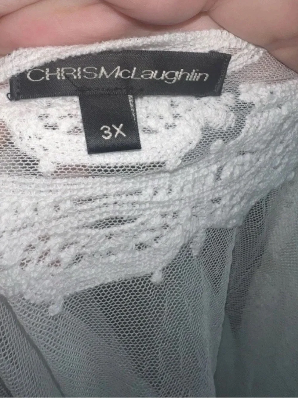 Chris McLaughlin NWT White Sheer Lace Embroidered Shrug Cardigan 3X - Picture 2 of 16